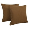 Blazing Needles 18 x 18 in. Solid Twill Outdoor Throw Pillows - Set of 2