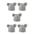 thumbnail image 3 of Qarigey Gorro con bolas de pompones esponjosos, tocado a la moda, orejeras plegables, gorros de gran elasticidad, hermoso regalo para niños, Gary Gary 5piezas Qarigey CBP255406, 3 of 4