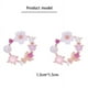 thumbnail image 4 of Pendientes de joyería de metal dulce con perlas y flores para mujer, 4 of 8