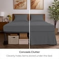 thumbnail image 3 of Mellanni Iconic Collection Pleated Microfiber Bed Skirt 15" Drop, Full, Gray, 3 of 7