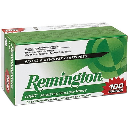 Remington UMC Pistol and Revolver Cartridge, 9mm Luger, 115 Gr. JHP, 100-Pack