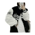 thumbnail image 3 of Franhais Women Oversized Baseball Jackets, Classic Letter Embroidery Long Sleeve Bomber Jackets, 3 of 9