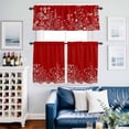 thumbnail image 2 of Red Botanical Kitchen Curtains Sets for Windows 36 Inch Length, Farmhouse Spring Summer Flower Rod Pocket Window Treatments Tier Curtains and Valances Set for Bedroom/Bathroom, 2 of 8