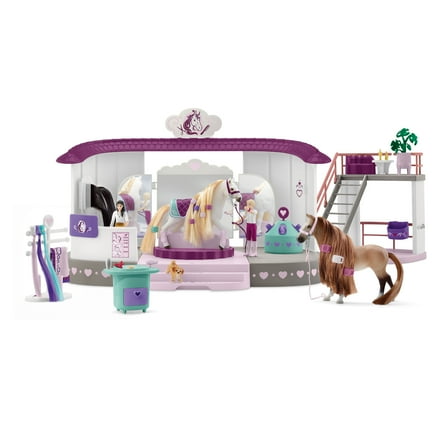Schleich - Horse Club: Sofia's Beauties Horse Beauty Salon Stable & Brushing Accessories Figurines Playset, 99 Pcs