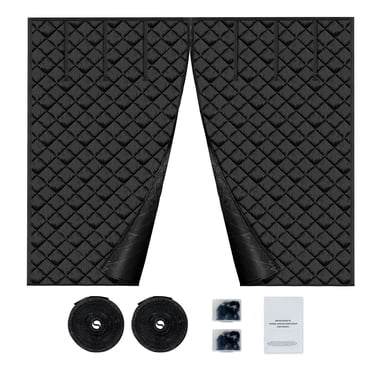 KFFKFF Écran de Porte de Garage d'Hiver, 9.28x7.15 Pieds, Kit de Rideaux Isolants Thermiques, Magnétique, Fabriqué en Tissu Oxford 300D Durable avec un Fond Lesté, Installation Simplifiée pour Votre Garage
