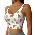 thumbnail image 2 of Fotbe Watermelon And Kiwi Pattern Womens' Sports Bra Longline Wirefree Padded with Medium Support Sports Moisture-Wicking Workou Vest,Tank Top-X-Large, 2 of 9