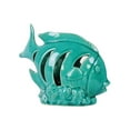 thumbnail image 1 of Aquatic Fish Figurine - Crescent Shaped Cutout on Seaweed Base -Blue- Benzara, 1 of 1