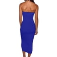 thumbnail image 4 of Prolriy Robes Printemps Été pour Femmes 2025 Robes d'Été Décontractées Sans Manches à Poitrine Enveloppée Longue Robes de Plage Robes d'Été pour Femmes, Robes pour Femmes Bleu TG, 4 of 6