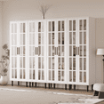thumbnail image 6 of RichYa 71"H Tall Bookcase with Glass Door,2 Doors Display Bookshelf with Metal Legs,5 Tier Storage Cabinets for Living Room,Home Office,White(A), 6 of 11