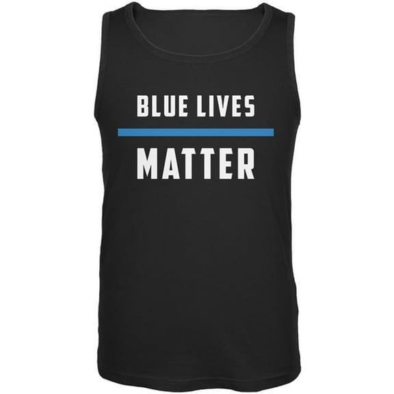 Police Blue Lives Matter Thin Blue Line Mens Tank Top Black MD