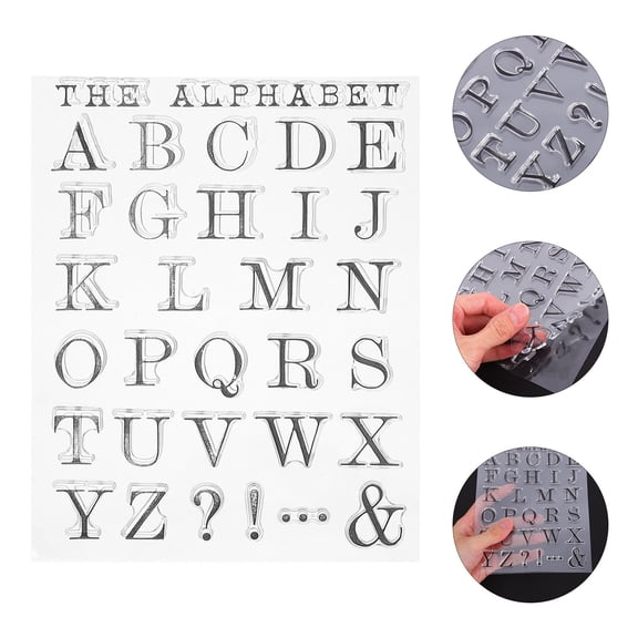 LZBRDY 5.5 by 7.1 Inches 26 Capital Alphabet Letters Clear Rubber ...