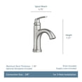 thumbnail image 3 of Grifo de baño Moen Wellton de una sola manija en níquel cepillado, 3 of 9