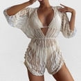 thumbnail image 2 of FhsagQ Swimsuit Sets for Women with Robe Crotchless Women Bikini Cute Sport Push up Swimsuit Mesh Drawstring Swimsuit 3 Piece Swimsuit Swimsuit Sets for Women Push up Bra Crotchless Beige L, 2 of 6