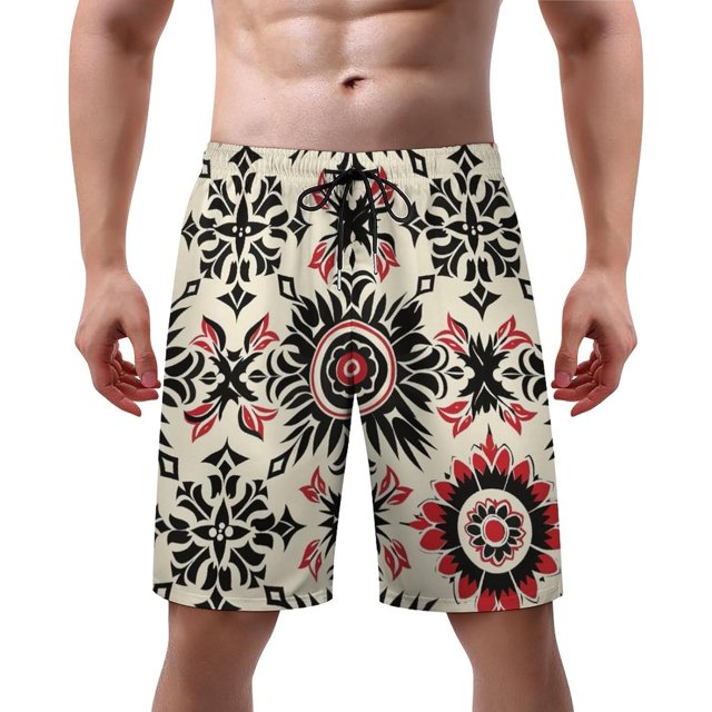 NICKSUN Men's Swim Trunks, Cute Print Quick Dry Summer Board Beach Shorts with Mesh Lining and Pockets