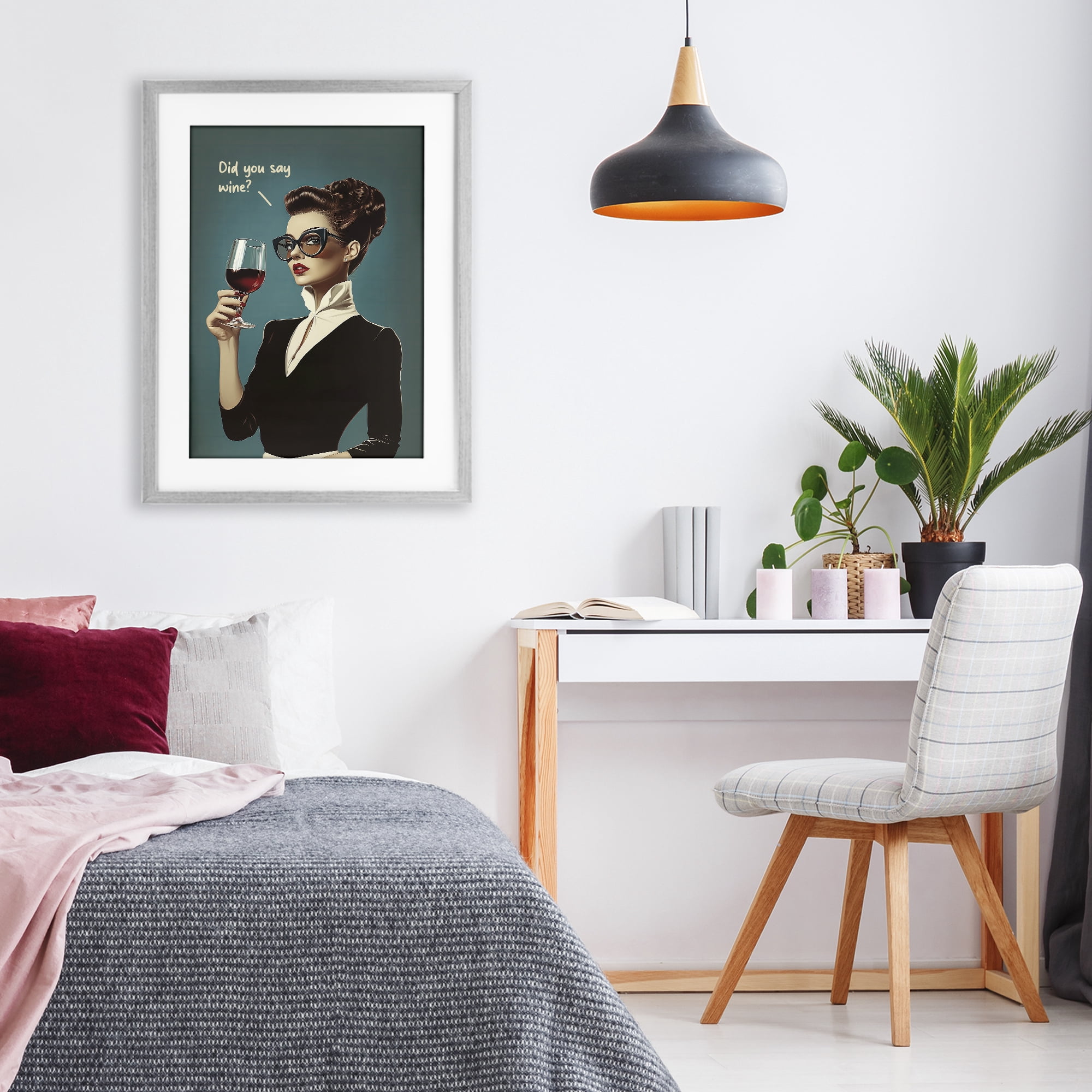 Stupell Industries Did You Say Wine Gray Framed Print Under Glass, design by Andreas Magnusson