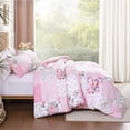 thumbnail image 4 of Pink Floral Full Comforter Set, Soft Lightweight All Season Bedding Set for Women Girls, Cozy Cottagecore Botanical Comforter Queen Size with 2 Pillow Shams, Breathable Floral Bed Set, 4 of 6