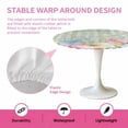 thumbnail image 2 of Round Fitted Tablecloth,Easter Egg Green Check Circle Table Cover Waterproof Table Cloth with Elastic Edge,Spring Flower Leaf Pastoral Style Outdoor Tablecloths for Kitchen Picnic 55-60in, 2 of 9