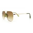thumbnail image 6 of Oversized Iconic Plastic Nose Bridge Rectangle Officer Racer Sunglasses Gold Green - Brown, 6 of 7