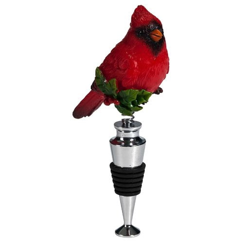 Cypress Home Winter Lodge Resin Cardinal Bobble Wine Stoppers