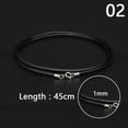 thumbnail image 5 of K-KED Red Black Leather Wax Rope Beading Cord Necklace Chain String Delicate Jewelry Making DIY-2mm - Black-55cm, 5 of 9