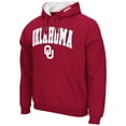 thumbnail image 2 of Men's Colosseum Crimson Oklahoma Sooners Arch & Logo 3.0 Pullover Hoodie, 2 of 3