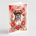 thumbnail image 1 of Carolines Treasures DAC4380GCA7P 5 x 7 in. Unisexe Boxer Saint Valentin Roses Cartes de Voeux - Pack de 8, 1 of 1