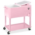 thumbnail image 1 of Cooler Cart Best Choice Products de acero de 80 litros con hielera rosa, 1 of 5