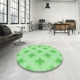 thumbnail image 4 of Ahgly Company Machine Washable Indoor Round Transitional Green Area Rugs, 6' Round, 4 of 7