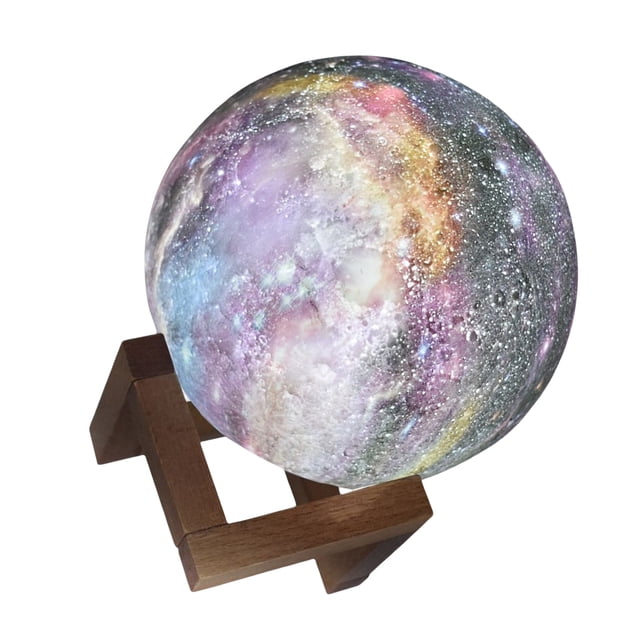 Bearachild Lámpara de luna con impresión 3D regulable con soporte, Control táctil, recargable, luz nocturna para dormir, herramienta de iluminación para Iluminación y accesorios Bearachild HA065897-00