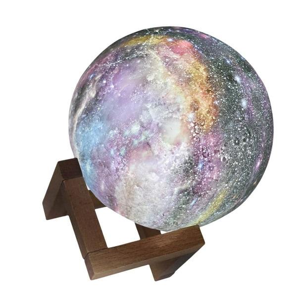 Bearachild Lámpara de luna con impresión 3D regulable con soporte, Control táctil, recargable, luz nocturna para dormir, herramienta de iluminación para Iluminación y accesorios Bearachild HA065897-00