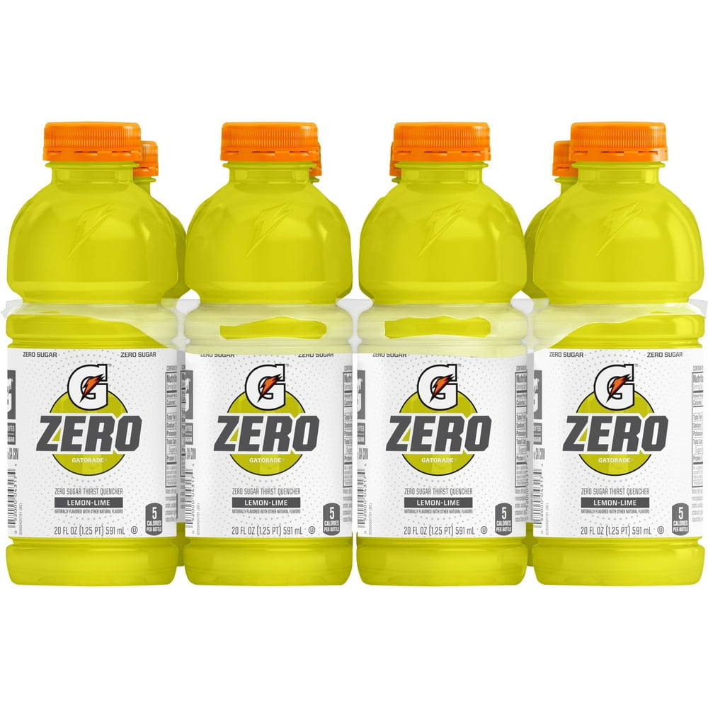 (8 Bottles) Gatorade G Zero Thirst Quencher, Lemon Lime