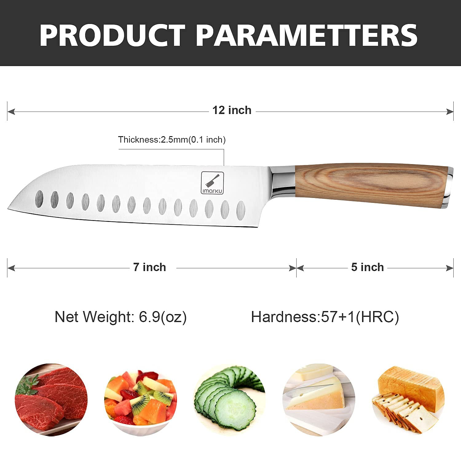 Santoku Knife - IMARKU  Santoku knife, Chef knife, Chef knife set