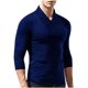 thumbnail image 1 of Hombres Sólido Casual Pullover Manga larga Cuello en V Cerca del cuerpo Sin capucha Camisa Blusa Pompotops oipoqjl17062, 1 of 3