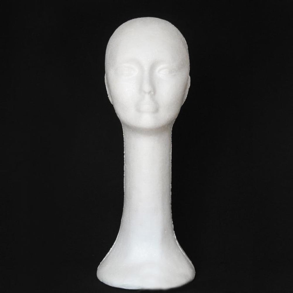 Training Head Women Mannequin Head Female Foam Long Neck Head Model 