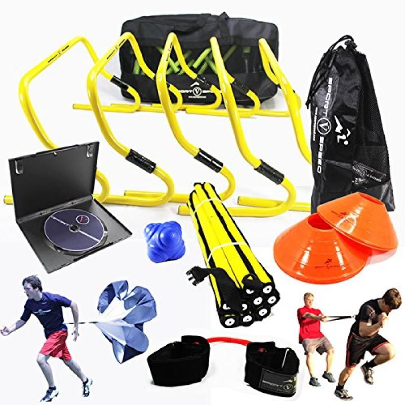New TEAM SPEED AGILITY & QUICKNESS Training Kit with Instructional DVD | High School & College | Football, Soccer,... by SportSpeed