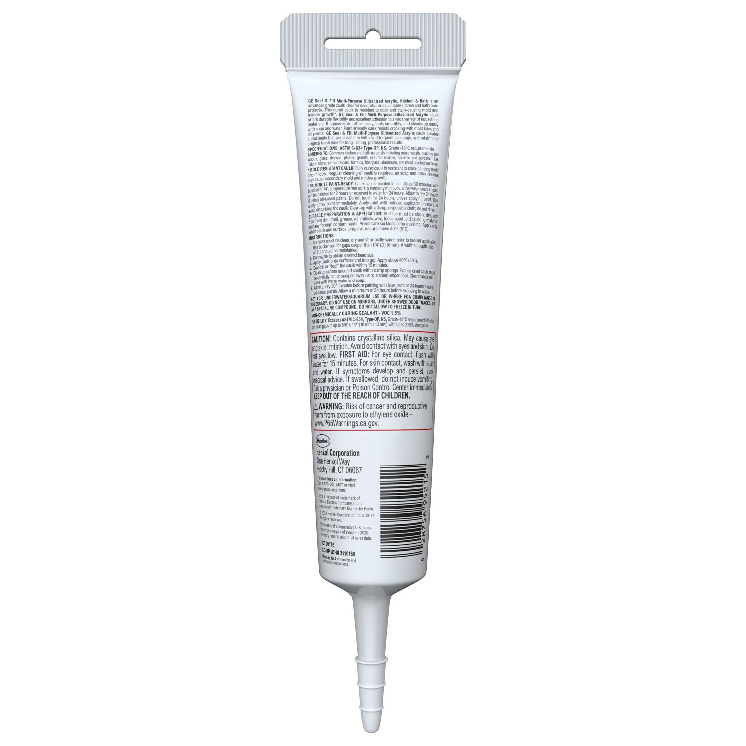 (3 pack) GE Seal And Fill Multipurpose Kitchen & Bath, Pack of 1, White 5.5 fl oz Tube