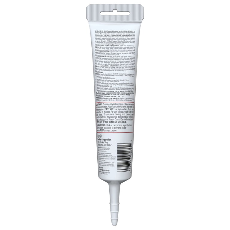 GE Seal & Fill Multi-Purpose Kitchen & Bath Caulk, White photo 4