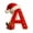 A, variant on DAMAI 26 Letter Ornaments for Christmas Tree Decorations, 2025 New Acrylic Letter Personalized Christmas Ornaments With Santa Hats And Gift Boxes, Xmas Alphabet for DIY Crafts