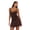 Brown, variant on Forever 21 Women’s Sleeveless Drop Waist Mini Dress with Fitted Bodice, Flowy Skirt and Adjustable Spaghetti Straps for Casual Day or Night Wear, XS-XL
