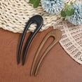thumbnail image 3 of LUU-2Pcs U Shape Wooden Hair Sticks Handmade Carved Wood French Hair Forks with Cute Cat Design 2-Prong Vintage Wood Hair Pins for Women Girls Chignon Bun Updo Hairstyle Accessories_SAI, 3 of 7