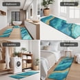 thumbnail image 5 of Teal Marble Gold Wave Pattern Kitchen Rugs Sets Of 3,Kitchen Runner Rugs Non Skid Washable,Decorative Kitchen Floor Mats for Kitchen,Sink,Laundry,17"x30"+ 17"x47" + 17"x59", 5 of 6