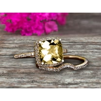 2.55 Carat 7mm Cushion Cut Champagne Diamond Moissanite Engagement Ring Anniversary Gift With Matching Band On 10k Rose Gold Halo Design