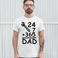 thumbnail image 3 of Tee Hunt DAD 24 7 365 T-Shirt Funny Dad Gift Father's Day Men's Tee, White, 3X-Large, 3 of 5