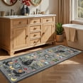 thumbnail image 4 of Garvee 2'x6' Boho Runner Rug Cat Floral Pattern Carpet, Vintage Washable Rug Non-Slip Indoor Accent Carpet for Hallway Bedroom Kitchen, Gray, 4 of 8