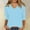 Light Blue, variant on TIANZEN Women T Shirt V Neck Solid Color Casual Summer Basic Top Women Shirt Long Sleeve Tee for Women Womens Neck Long Sleeve Thermal Shirts Short Sleeved Shirts for Women Casual