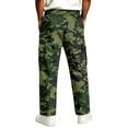 thumbnail image 6 of GrmtClth Mens Loose Fit Camo Cargo Trousers All Over Camo Print Multi Utility Pockets Drawstring Elastic Waist Street Casual Pants Green XL, 6 of 8