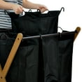 thumbnail image 5 of Oceanstar X-Frame Bamboo 3-Bag Laundry Sorter, Black, 27 in L x 19.1 in W x 29.75 in H, Age Group: Adults, 5 of 12