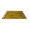 thumbnail image 2 of Ahgly Company Machine Washable Indoor Square Oriental Yellow Traditional Area Rugs, 3' Square, 2 of 4