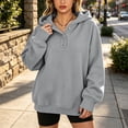 thumbnail image 6 of DISKEBUISS Women's Henley Button Pullover Hoodie Raglan Long Sleeve Fleece Sweatshirt with Pockets Casual Fall Winter Tops, 6 of 6