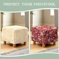 thumbnail image 6 of Jiueut Heart Pattern Ottoman Slipcover, Anti Slip Square Footstool Cushion with Elastic Bottom Washable Foot Stool Protection Universal Fit for Most Footrest Sofa Valentine's Day Decor, 6 of 7